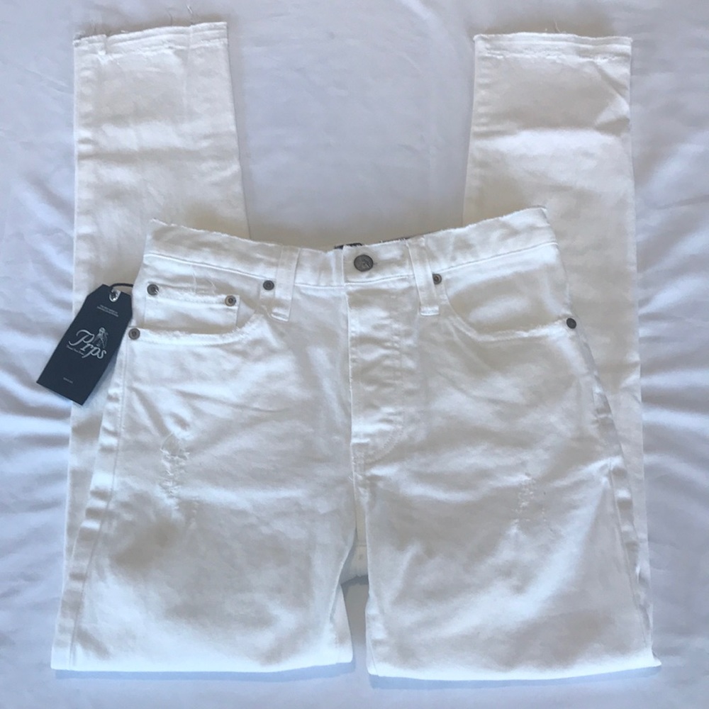 PRPS AMX High Waist Skinny Taper Jeans in White Size 26 NWT